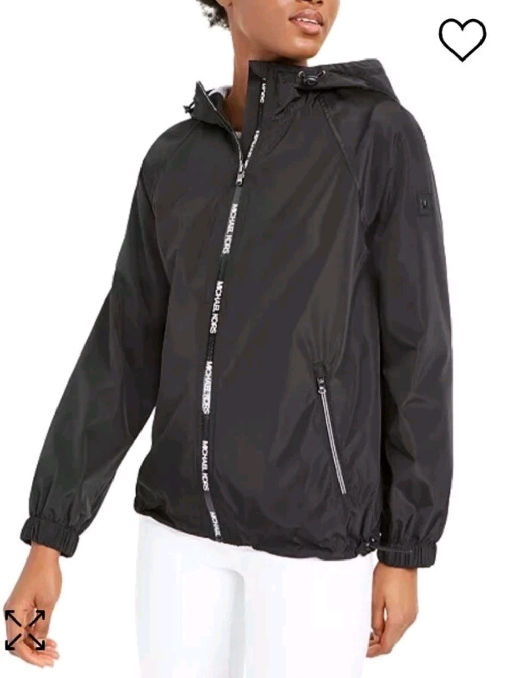 Michael Kors Black Hooded Rain Jacket for Kids